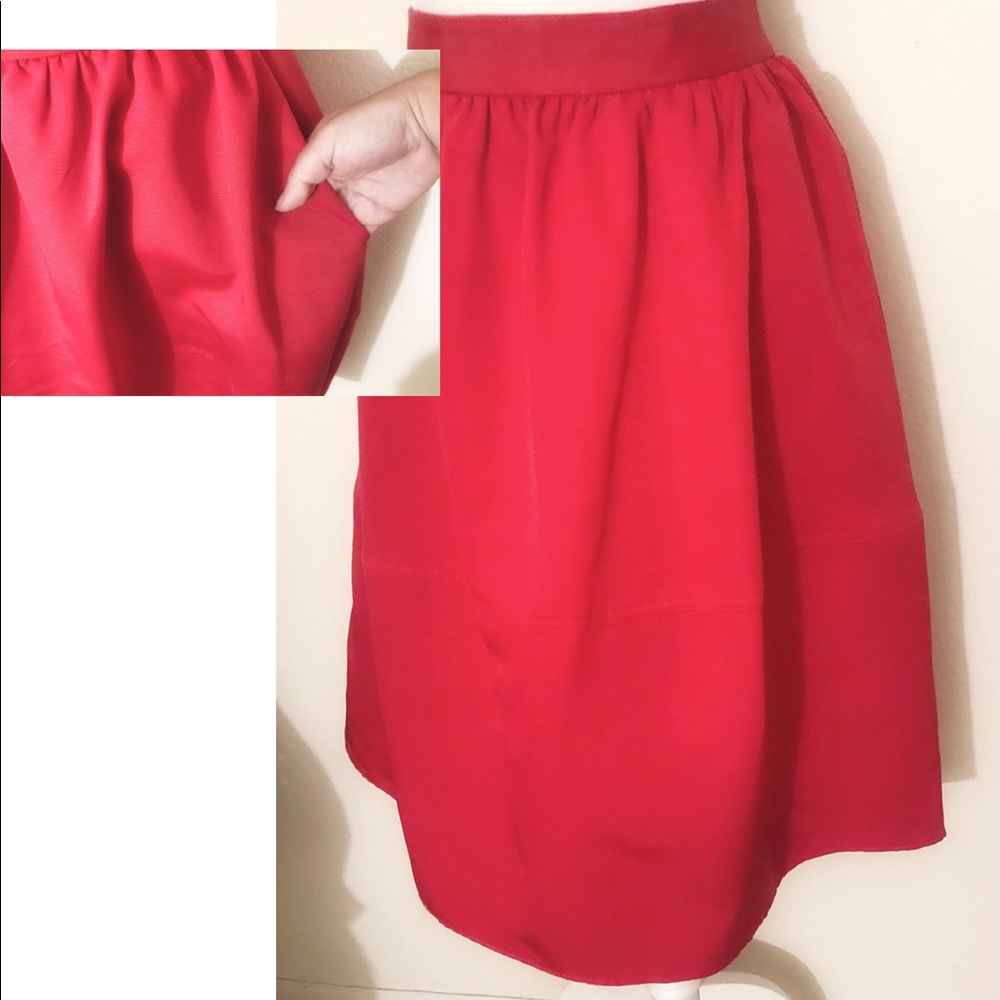 Express red circle skirt with pockets